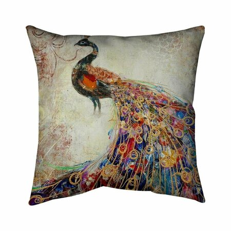 BEGIN HOME DECOR 20 x 20 in. Majestic Peacock-Double Sided Print Indoor Pillow 5541-2020-AN11